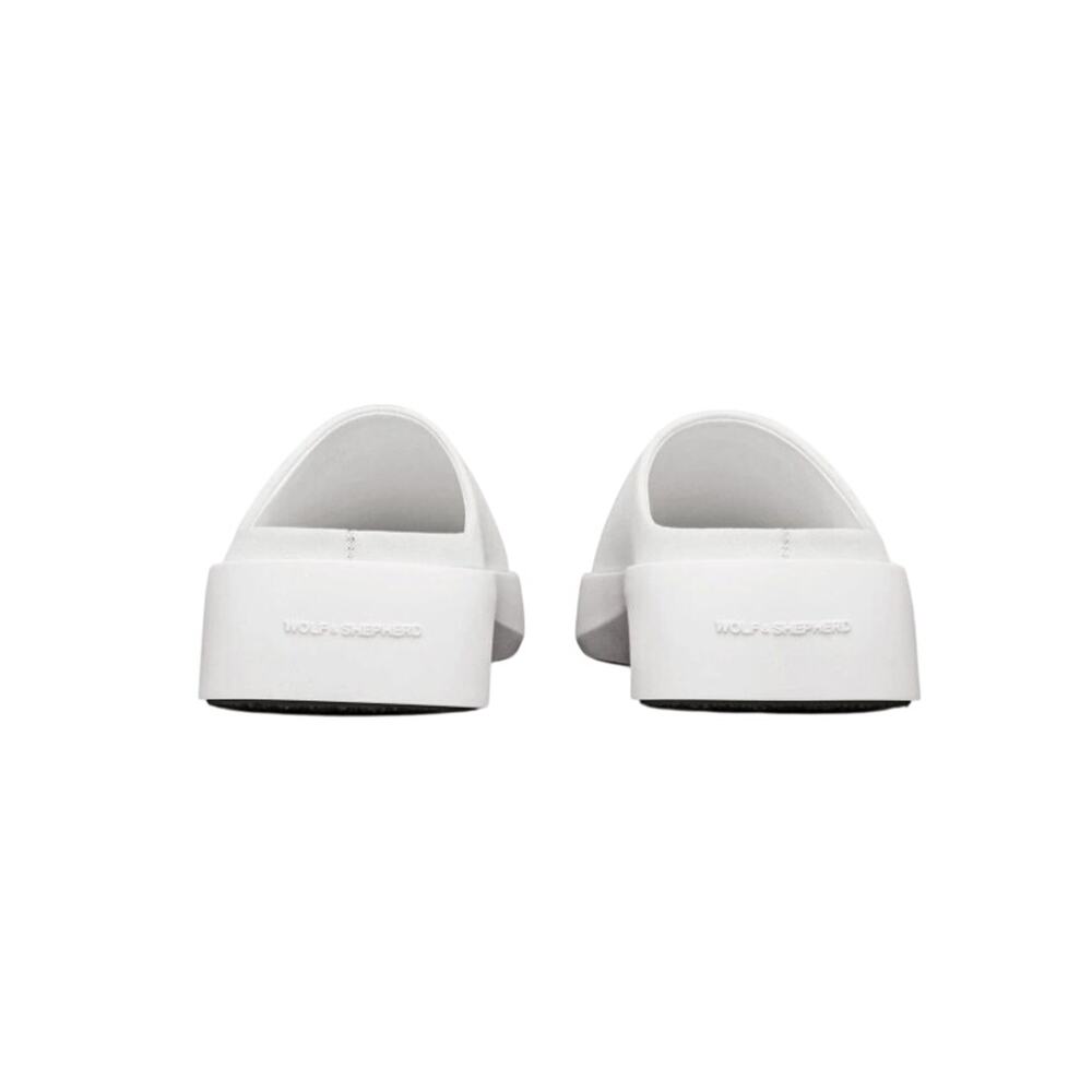 Wolf & Shepherd Cruise Mule Slip On Shoes Mens 7.5 Womens 9 White Leather NIB - Picture 4 of 14